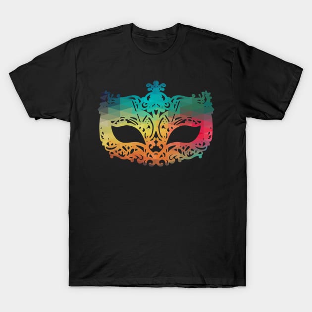 Rainbow Carnival Mask T-Shirt by AdiDsgn